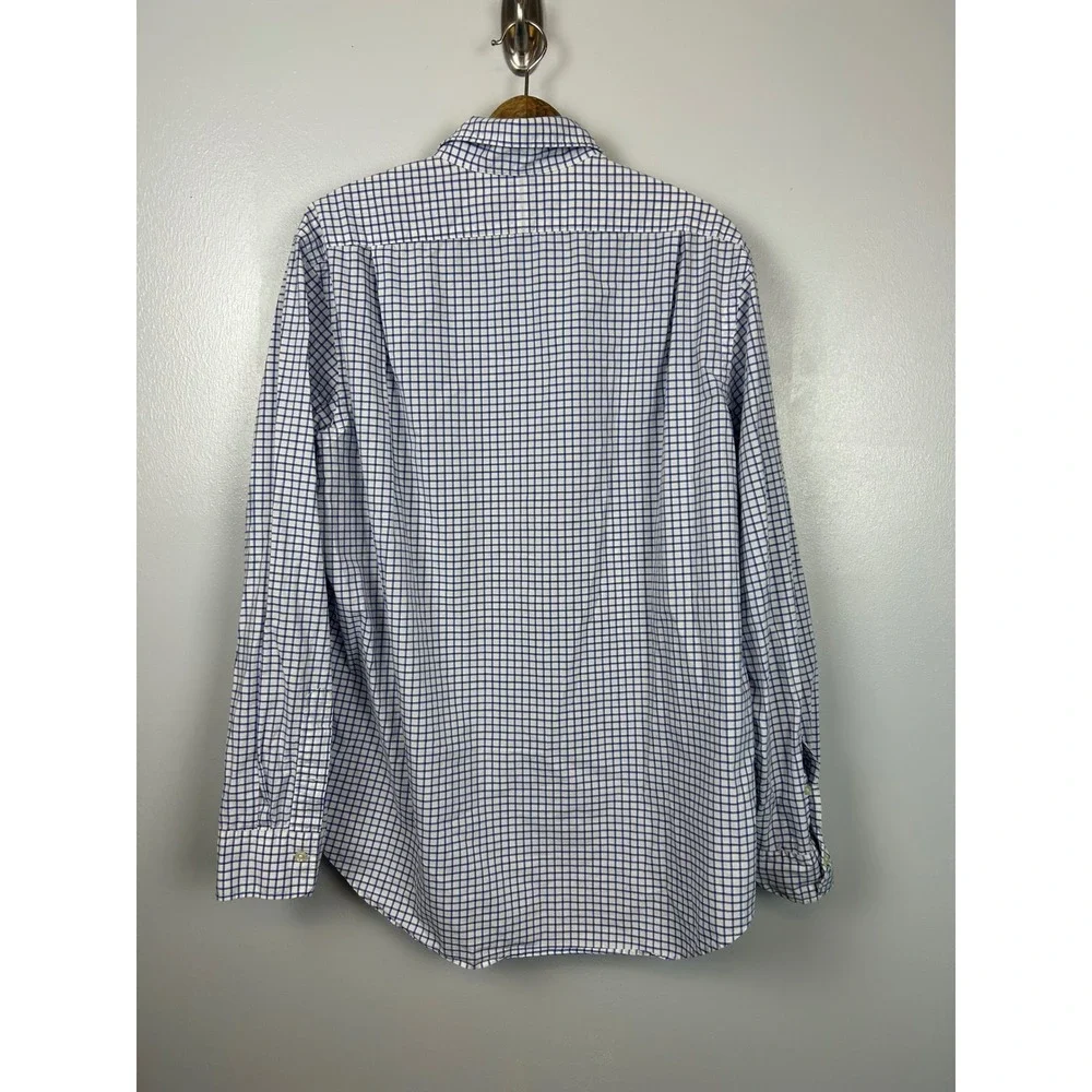 Polo Ralph Lauren Mens XL Blue Gingham‎ Check Stretch Cotton Button Down Shirt